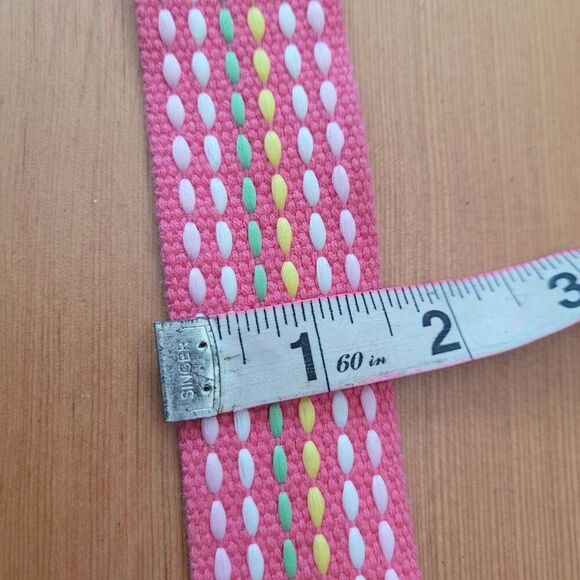 Pink multicolored‎ rainbow striped 100% cotton belt twee y2k kidcore maximalist - Picture 6 of 7
